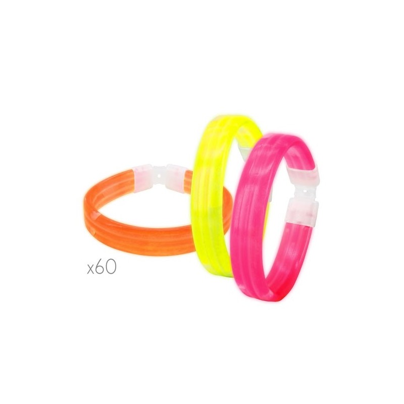 PULSERAS LUMINOSAS "NEÓN PARTY" (PACK DE 60) PULSERAS LUMINOSAS "NEÓN PARTY" (PACK DE 60)