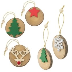 SET ADORNOS DE MADERA (5 PCS) "LOPPI"