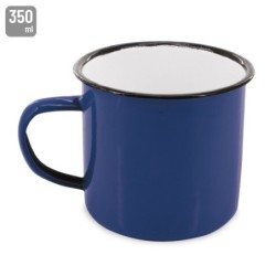 MUG ESMALTADA RETRO DISEÑO METÁLICO CAPACIDAD 350 ML