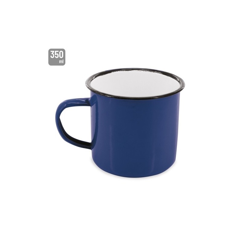 MUG ESMALTADA RETRO DISEÑO METÁLICO CAPACIDAD 350 ML