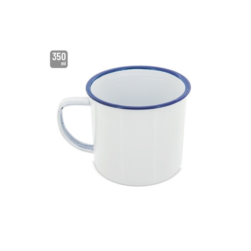 MUG METÁLICA ESMALTADA “RETRO” REBORDE 350 ML