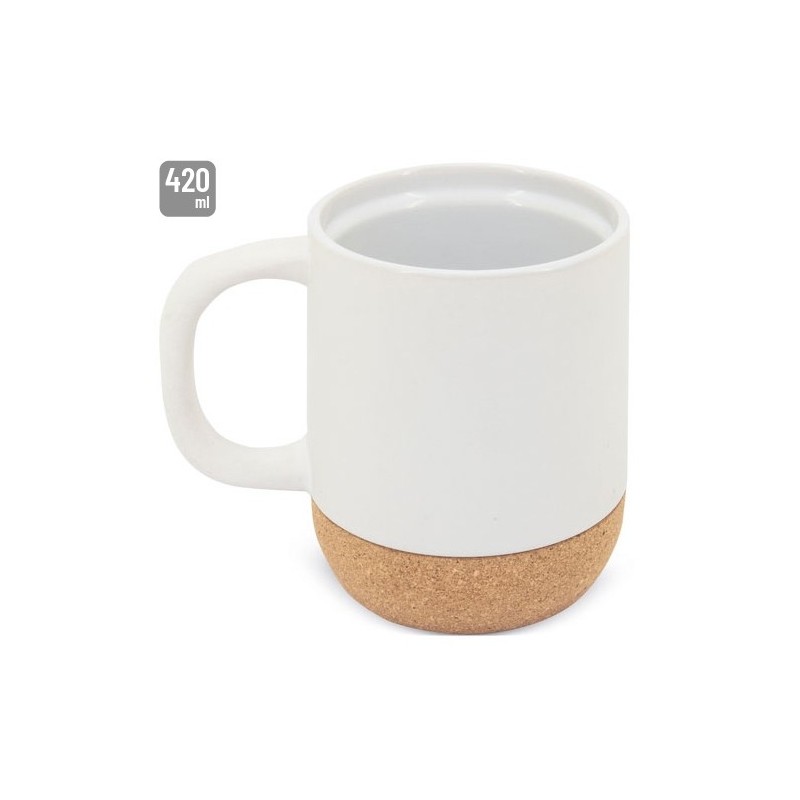 MUG CERAMICA "SOFF" BLANCO Y NEGRO MATE CAPACIDAD 420 ML