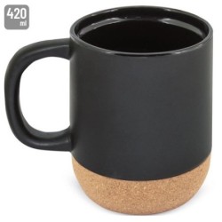 MUG CERAMICA SOFF - TAZA 420 ML BLANCO Y NEGRO MATE