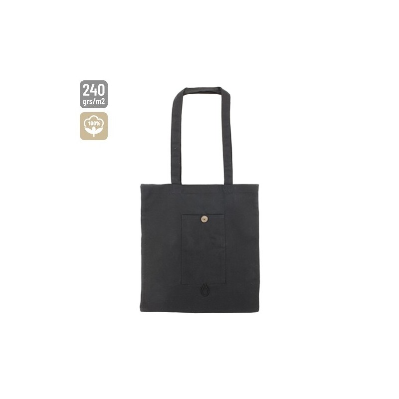 BOLSA DE ALGODON PLEGABLE CON BOLSILLO "NADIA"