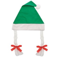 GORRO DE NAVIDAD CON TRENZAS