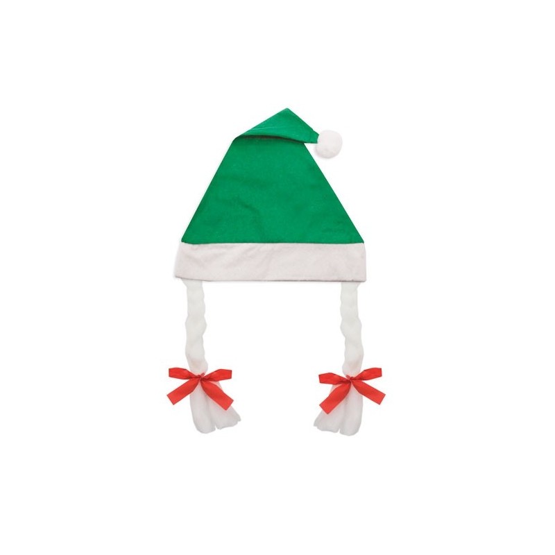 GORRO DE NAVIDAD CON TRENZAS GORRO DE NAVIDAD CON TRENZAS