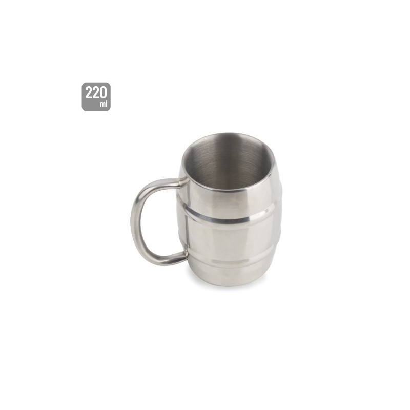 JARRA ACERO INOXIDABLE DOBLE CAPA 220ML "LUNDOR"