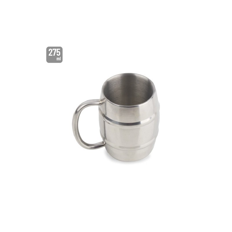 JARRA ACERO INOXIDABLE DOBLE CAPA 275ML "SINBORG"